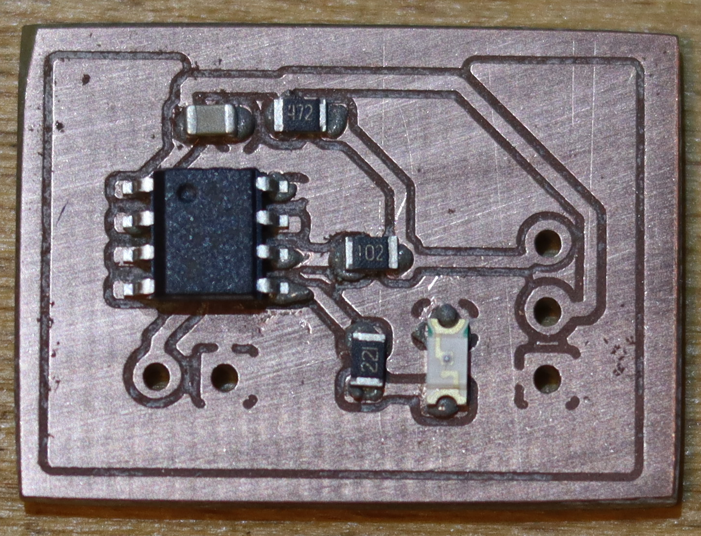 PCB with components placed